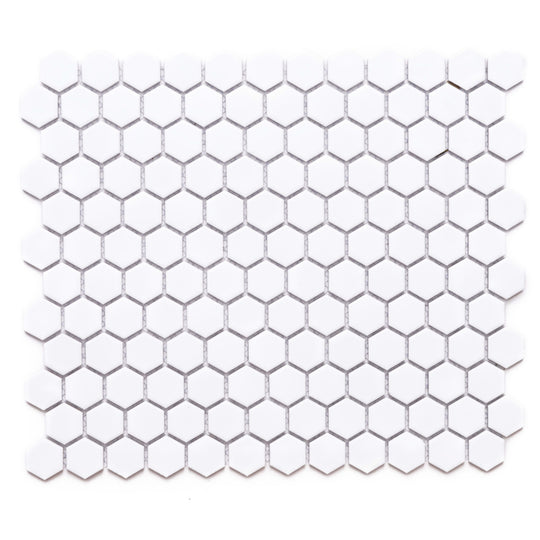 Hexagon in White 1x1