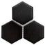 Hexagon in Black 2x2 Tile
