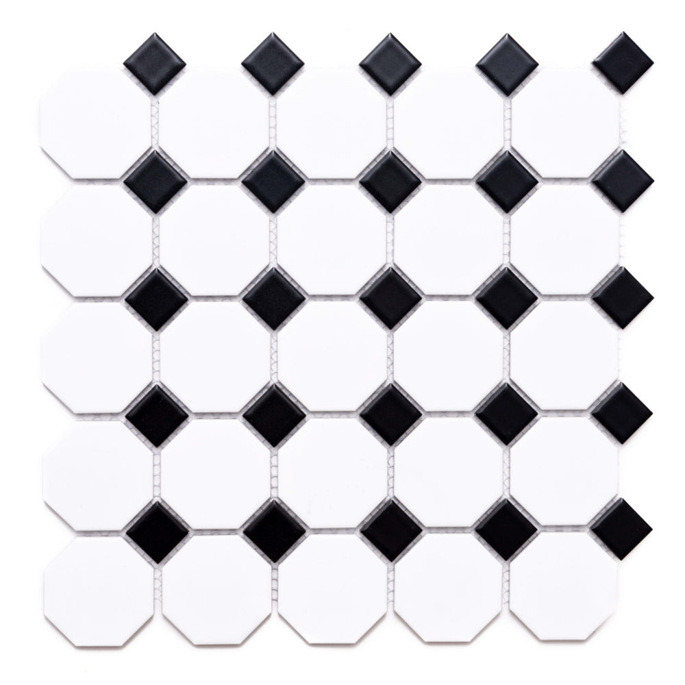Octagon in Black & White Tile