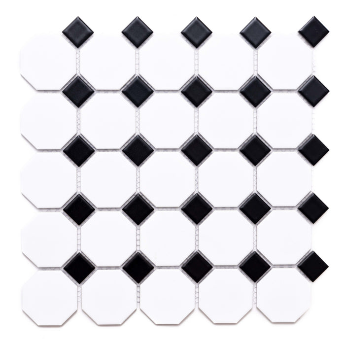 Octagon in Black & White Tile