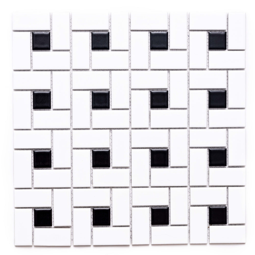 Spiral in Black & White Tile