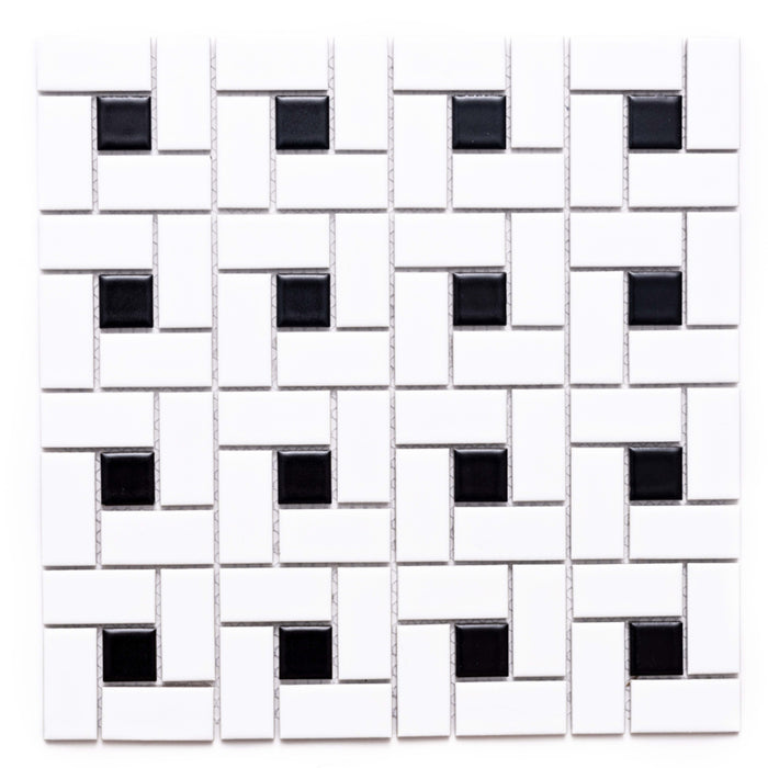 Spiral in Black & White Tile