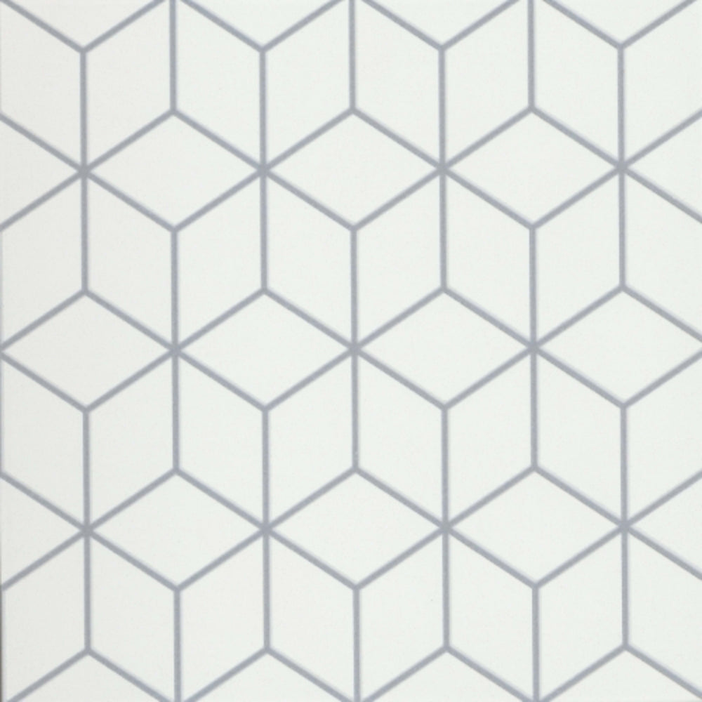 Geometry in Cube Gray 10" X 10" Tile