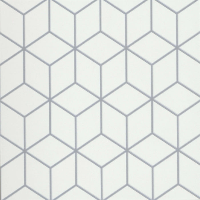 Geometry in Cube Gray 10" X 10" Tile