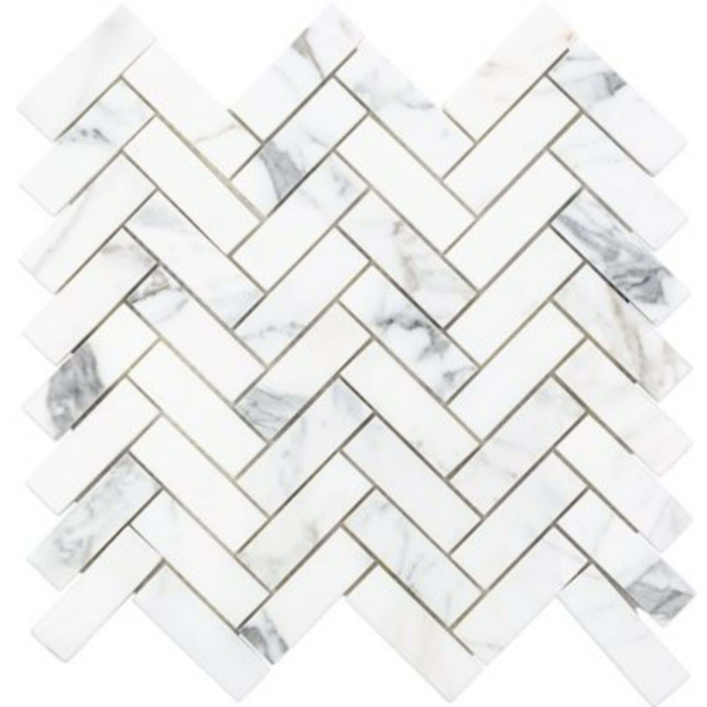 Calacatta in Calacatta 1x3 Herringbone Natural Stone