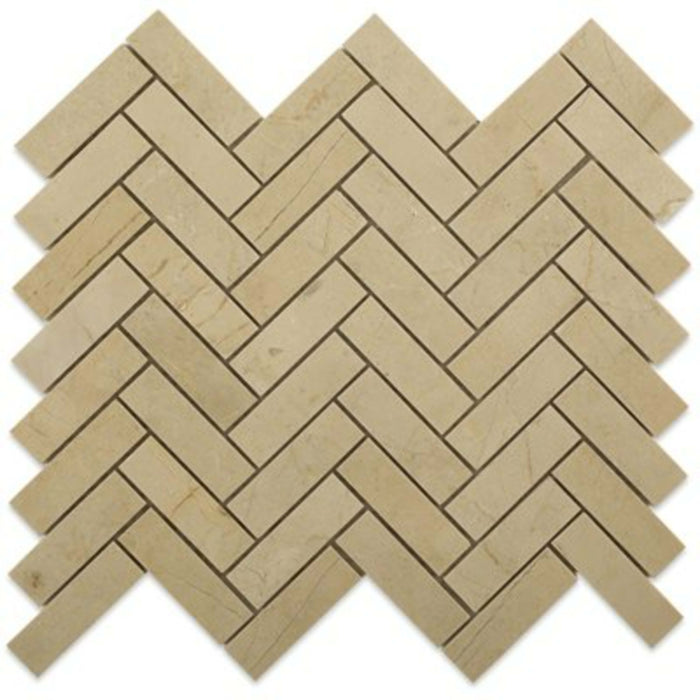 Crema Marfil in Crema Marfil 1x3 Herringbone Natural Stone