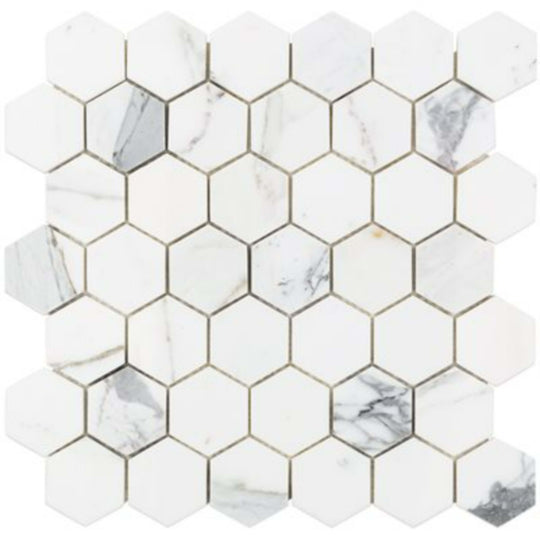 Calacatta in Calacatta 2'' Hexagon