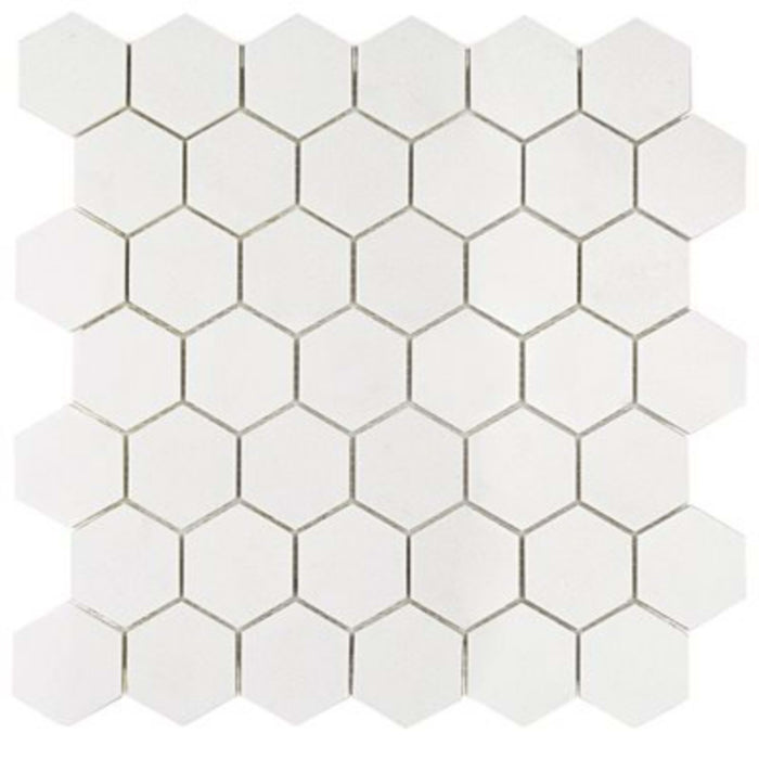 White Thassos in White Thassos 2'' Hexagon Natural Stone