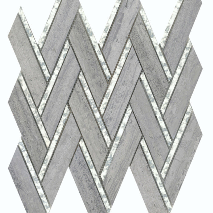 Impulse in Blue Chevron Glass Tile