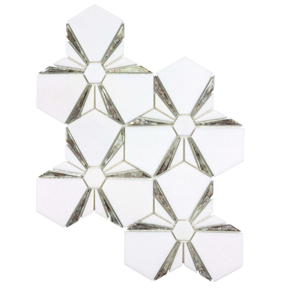 Dazzle in Kaleidoscope Silver Glass Tile