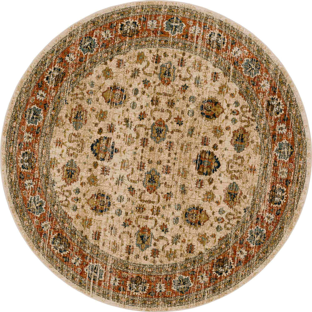 Koyna Cream in Cream 8'Round Area Rugs