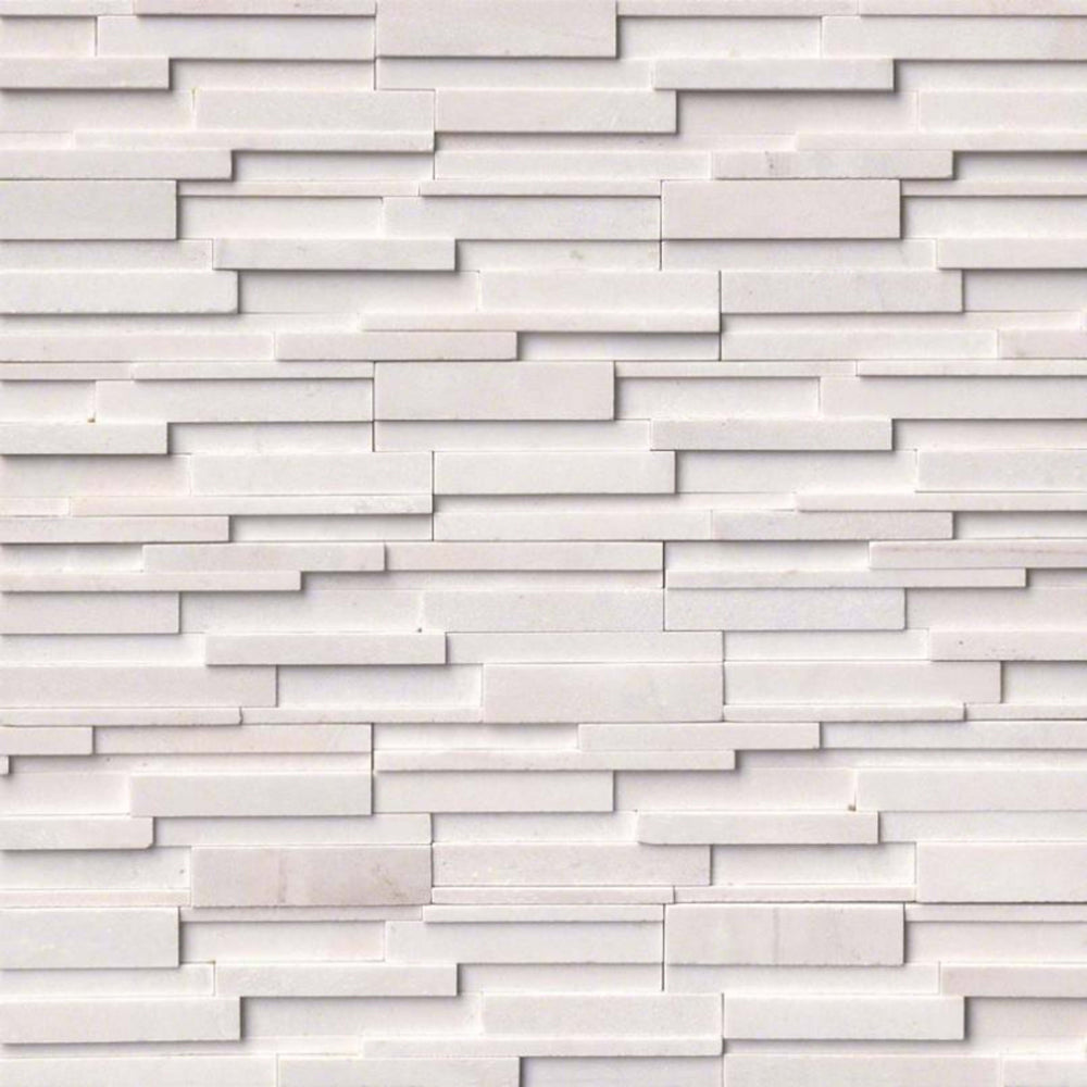 Rockmount Stacked Stone Collection in Arctic White 3d Natural Stone