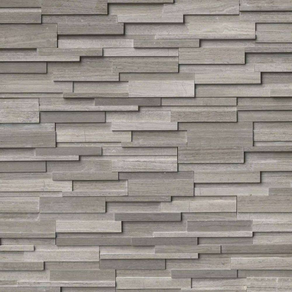 Rockmount Stacked Stone Collection in Gray Oak 3d Natural Stone
