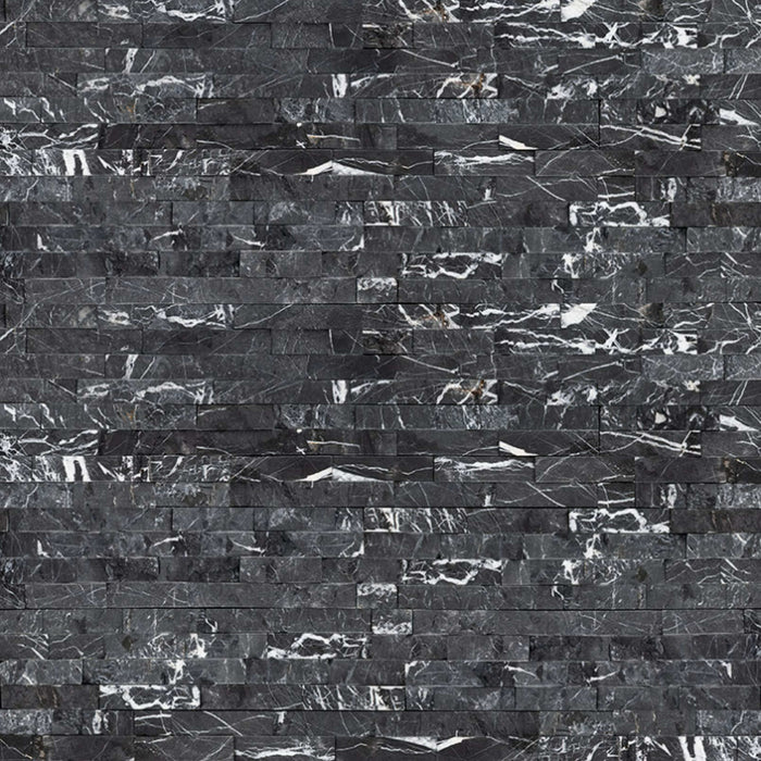 Rockmount Stacked Stone Collection in Marquina Nero Natural Stone