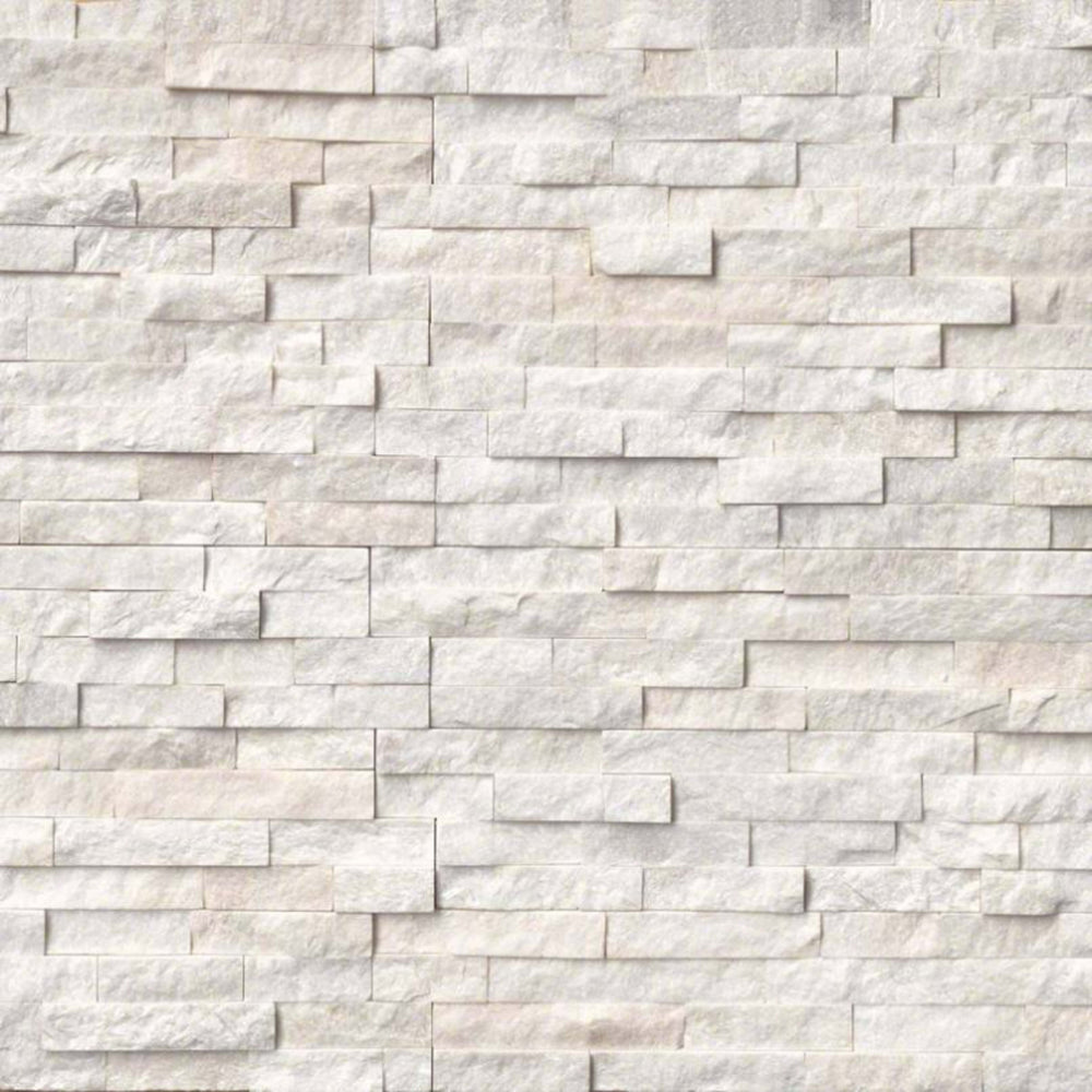 Rockmount Stacked Stone Collection in Arctic White Natural Stone