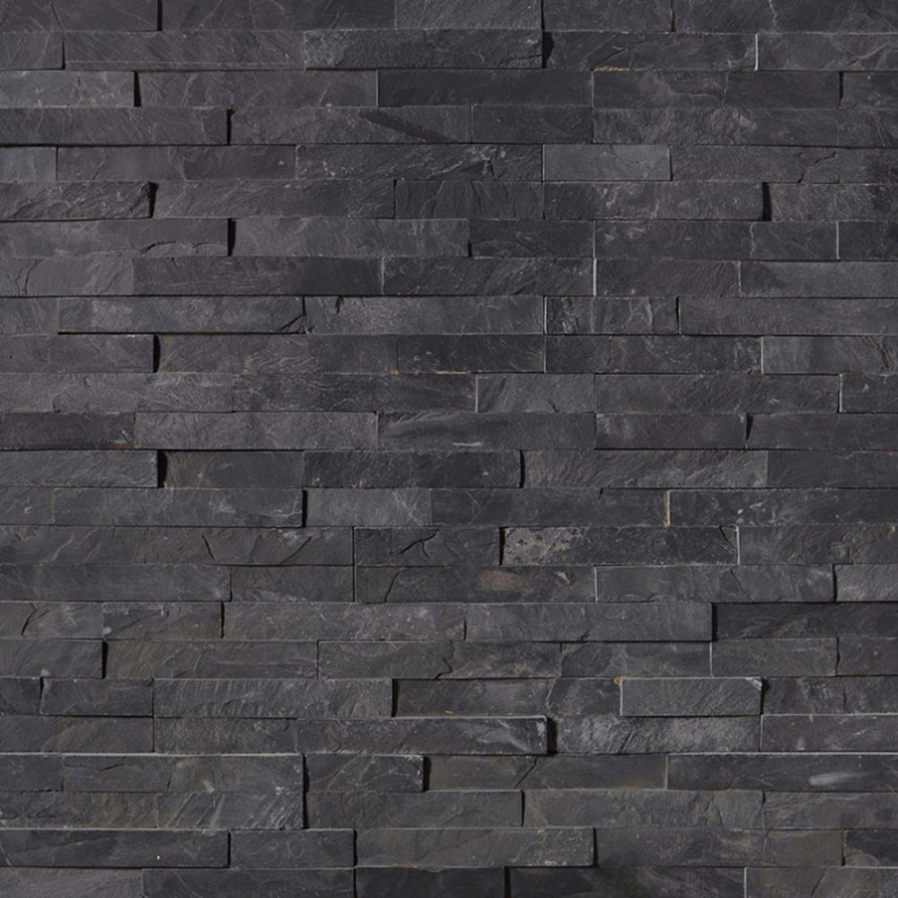 Rockmount Stacked Stone Collection in Premium Black Natural Stone