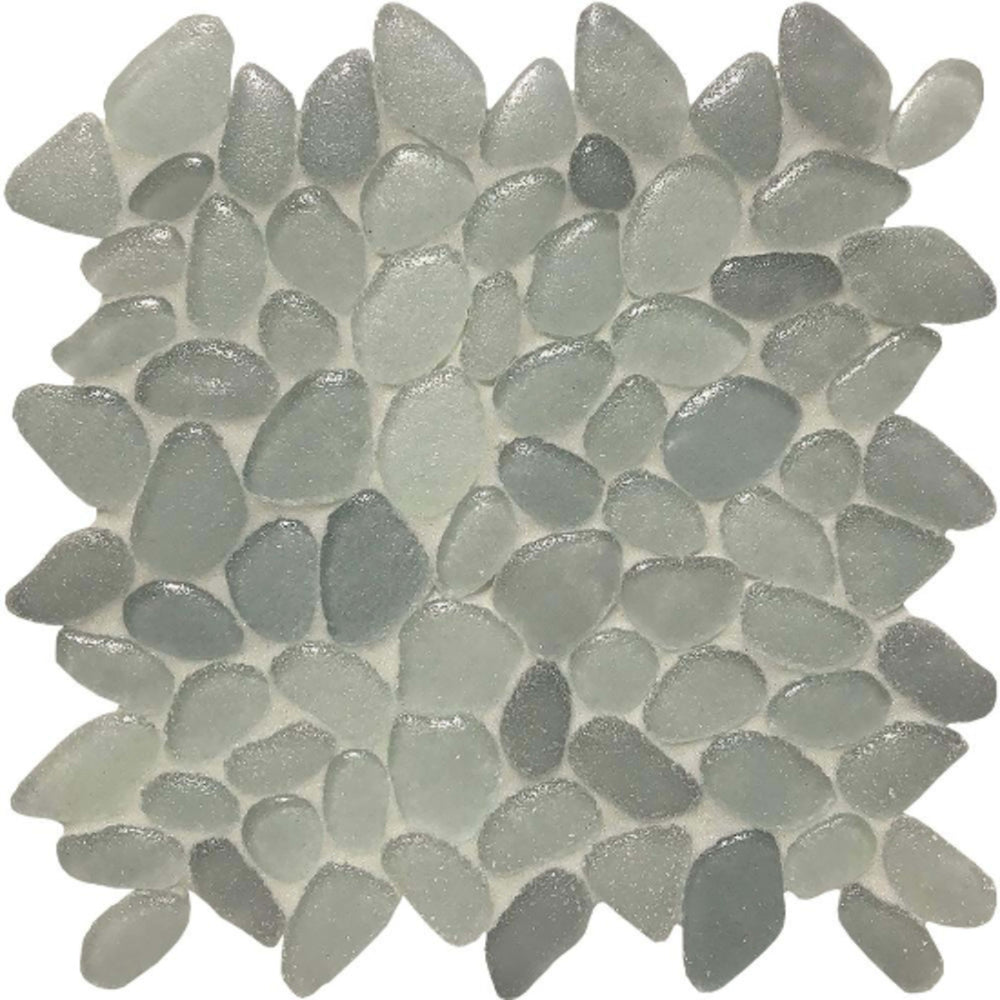 Liquid Rocks in Oyster Silver Glass Tile