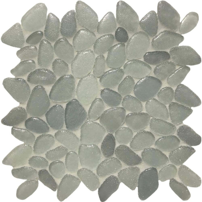Liquid Rocks in Oyster Silver Glass Tile