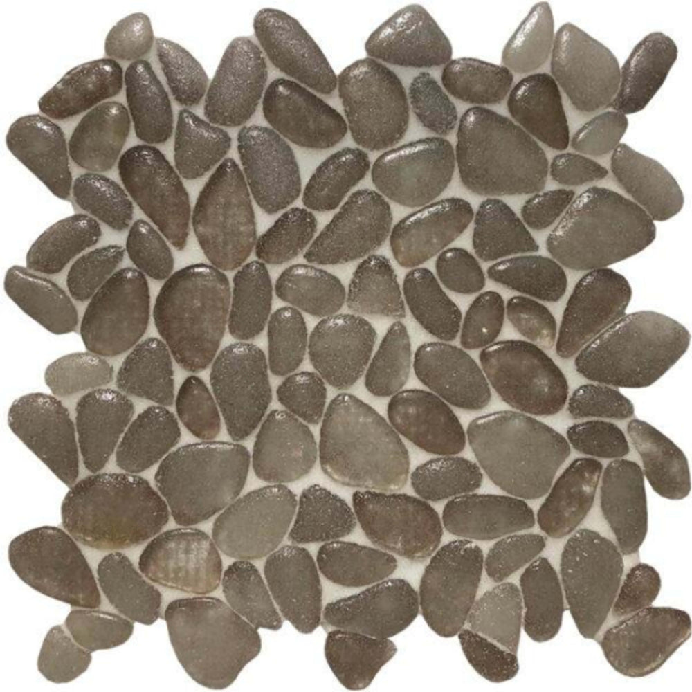 Liquid Rocks in River Brown Glass Tile