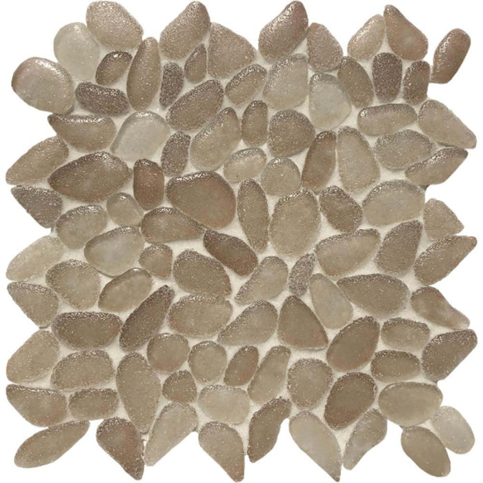 Liquid Rocks in Sandy Beige Glass Tile
