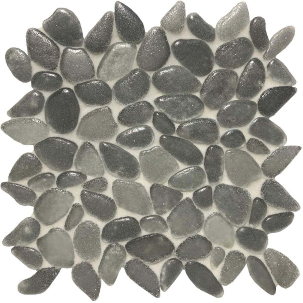 Liquid Rocks in Torrent Grey Glass Tile