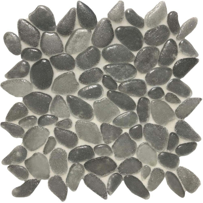 Liquid Rocks in Torrent Grey Glass Tile