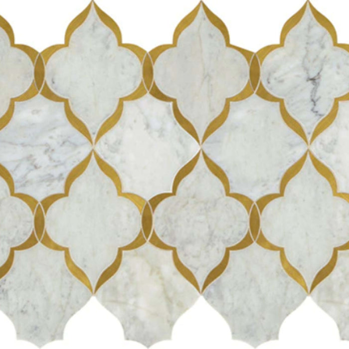 Lavaliere in Carrara White/ Brass Kapali Tile