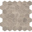 Predella in Reverent Taupe Blend Mosaic (2" Hexagon) - 12x12 Tile