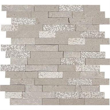 Predella in Meta Silver Mosaic (Random Linear) - 12x12 Tile