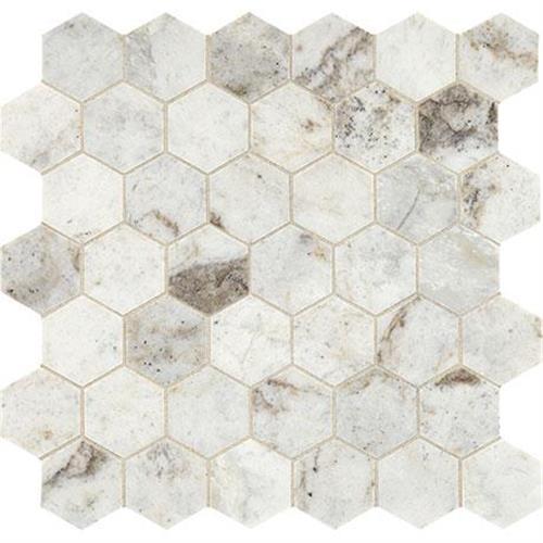 Predella in Lumen White Mosaic (2" Hexagon) - 12x12 Tile