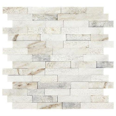 Predella in Lumen White Mosaic (Random Linear) - 12x12 Tile