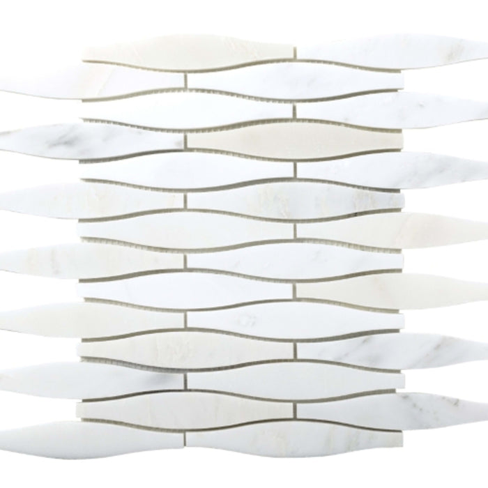 Marble Winter Frost in Winter Frost Convex Mosaic - Mesh Mosaic Natural Stone