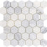 Marble Winter Frost in Winter Frost 2" Hexagon Mosaic - Mesh Mosaic Natural Stone