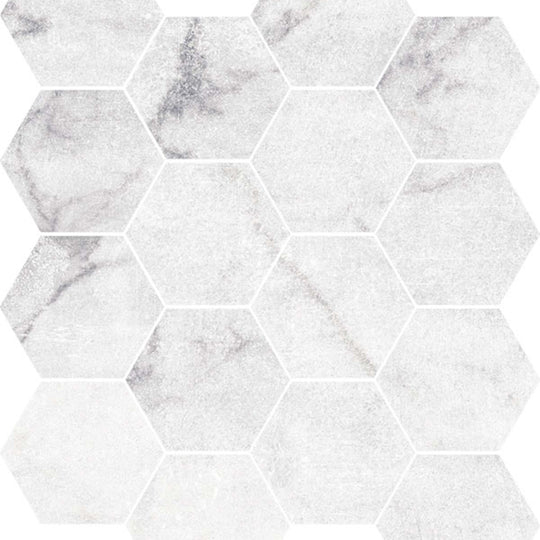 Antica in Carrara White Hex Mosaic