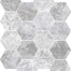 Antica in Grey Marble Hex Mosaic Tile