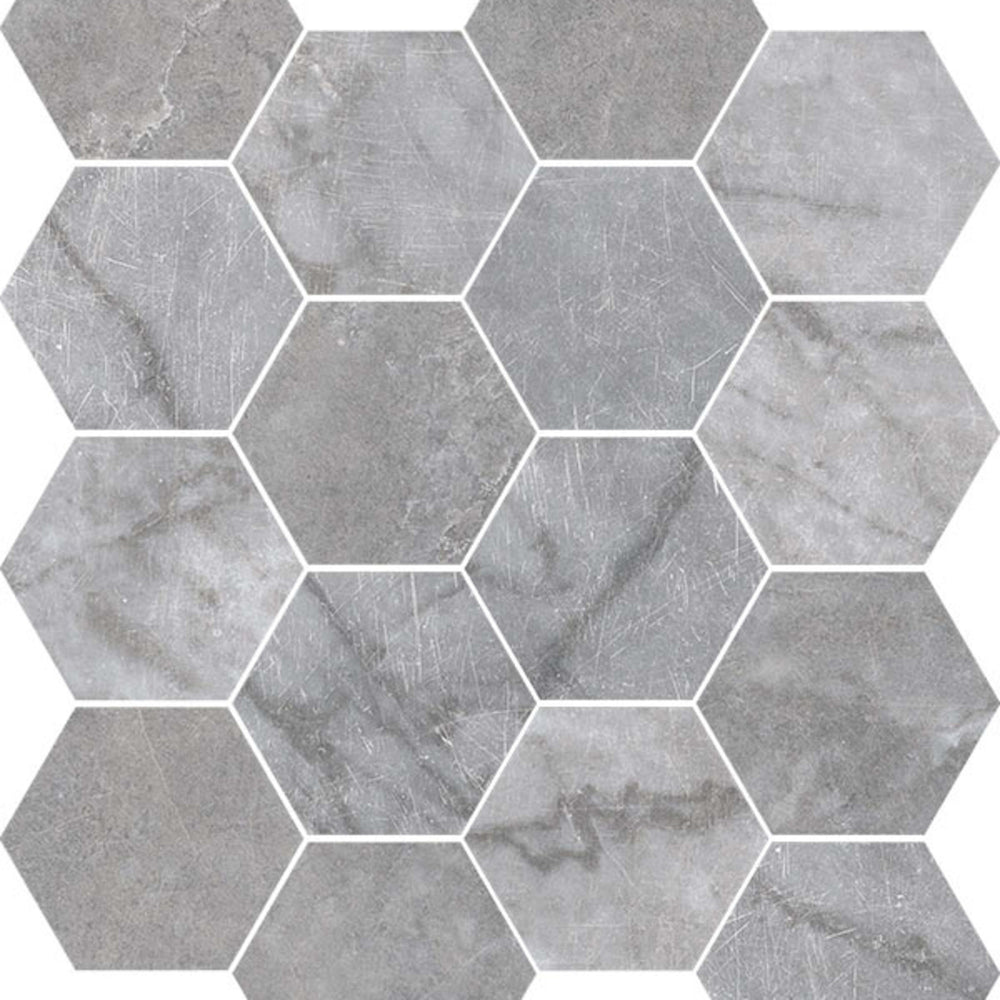 Antica in Bardiglio Grigio Hex Mosaic Tile