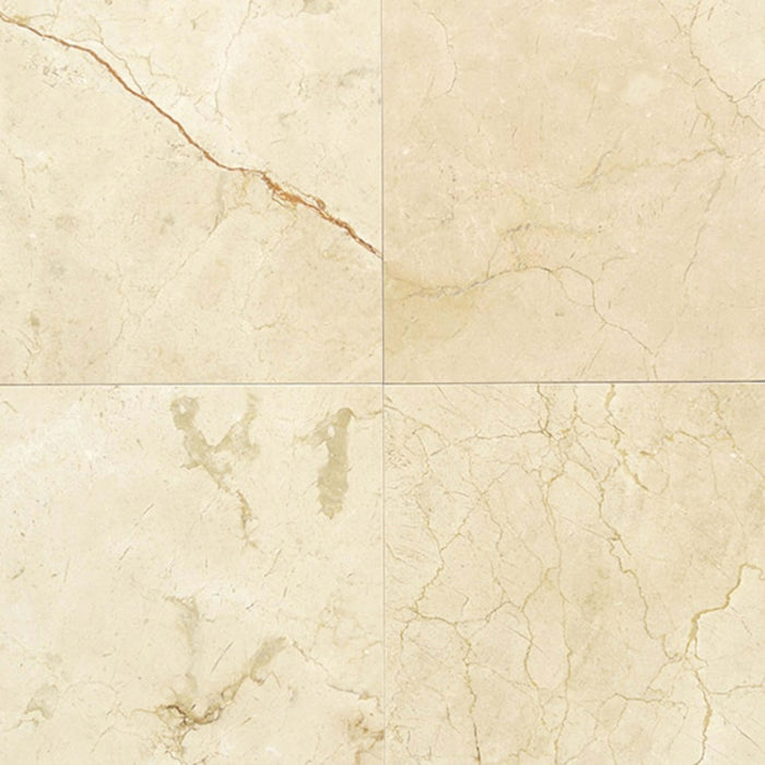 Marble in Crema Marfil Cl-12x12x.5-Polished Natural Stone