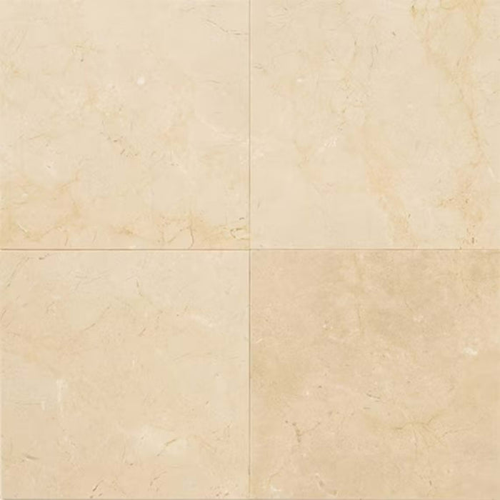 Marble in Crema Marfil El-18x18x.375-Polished Natural Stone