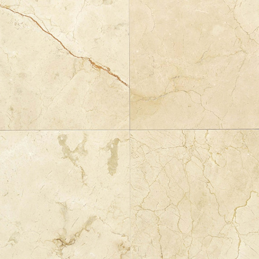Marble in Crema Marfil Cl-18x18x.375-Polished Natural Stone