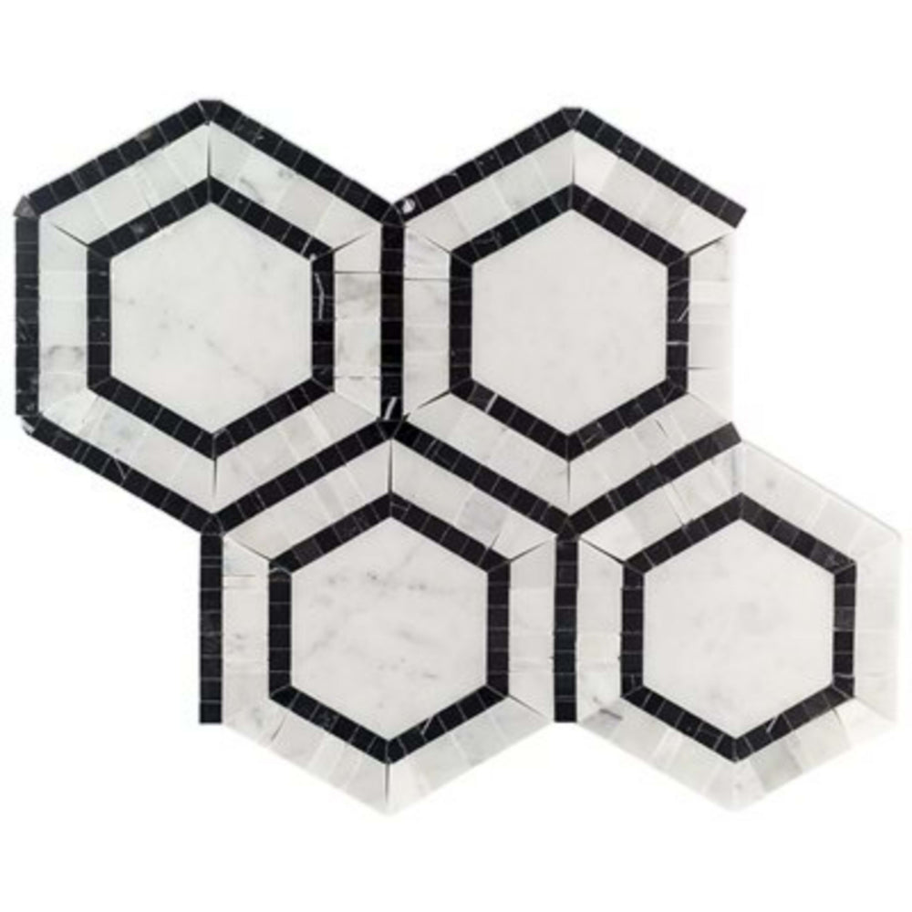 Metrology in Carrara  Nero  Light Gray Natural Stone