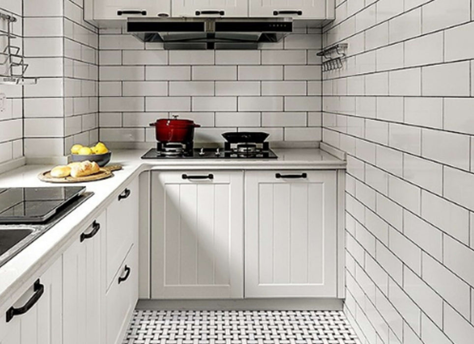 Basketweave in Carrara And Nero Nerquina