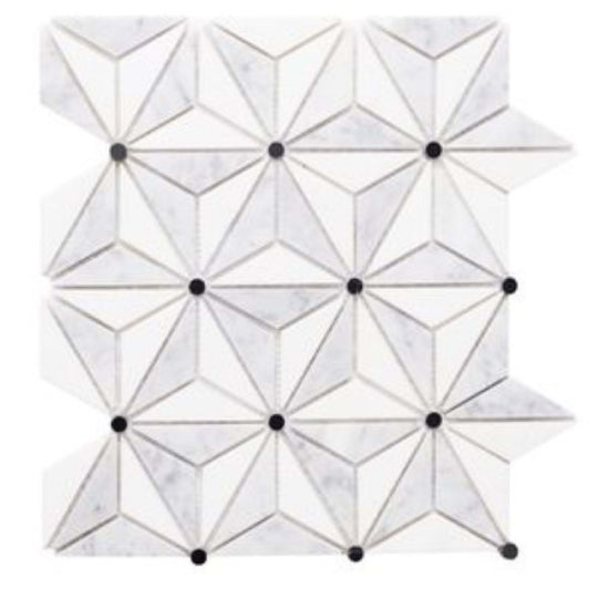Star in Carrara Thassos Black