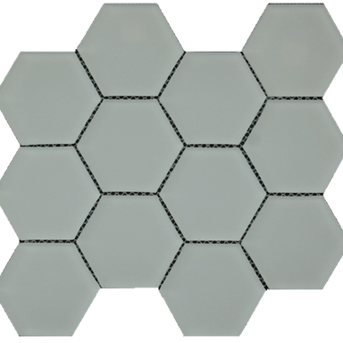 Simpson Desert Glass in Hexagon - Alabastro Matte Glass Tile