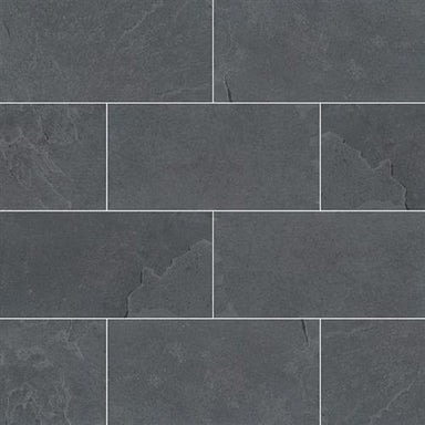 Montauk Black in Montauk Black - Subway 3x6 Natural Stone
