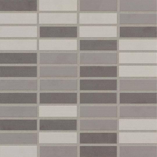 Shades 2.0 in Cool Grays Linear Mosaic 1"x3"