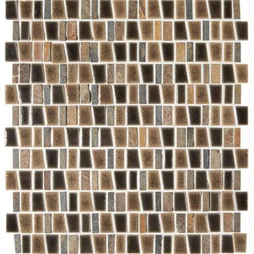 Midpark Mosaics in Bark Mosaic (Trapezoid 1"xrandom) - 12x12 Tile