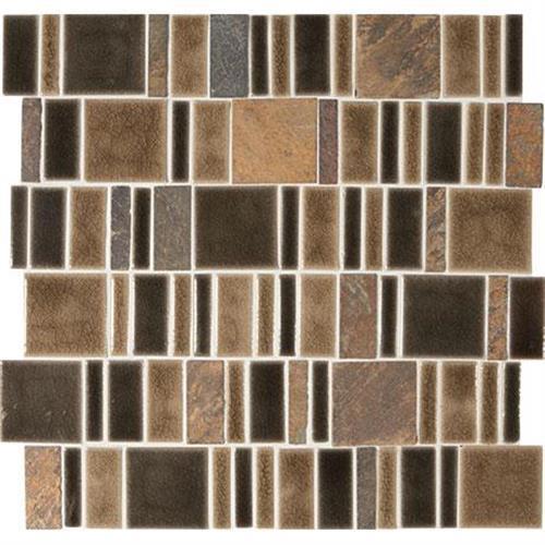 Midpark Mosaics in Bark Mosaic (Square 2"xrandom) - 13x13 Tile