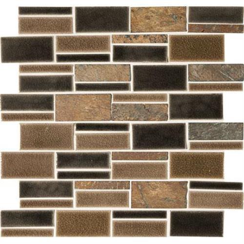 Midpark Mosaics in Bark Mosaic (Rectangle 3"xrandom) - 13x12 Tile