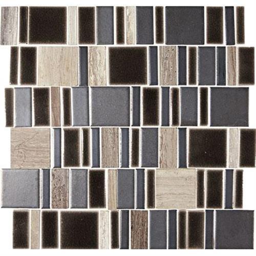 Midpark Mosaics in Shadow Mosaic (Square 2"xrandom) - 13x13 Tile