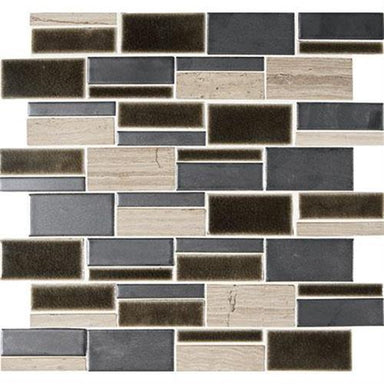 Midpark Mosaics in Shadow Mosaic (Rectangle 3"xrandom) - 13x12 Tile